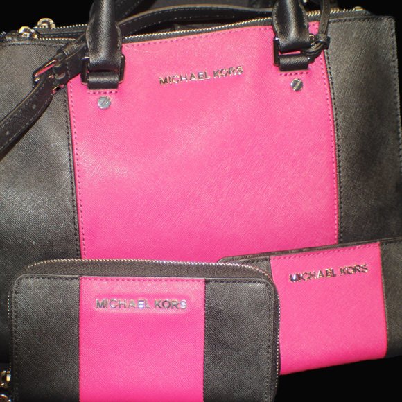 michael kors BURGUNDY STRIPE 3 PC SET - Picture 9 of 11